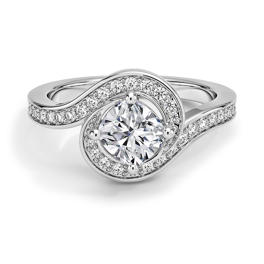 Custom Wave-Inspired Angled Diamond Ring