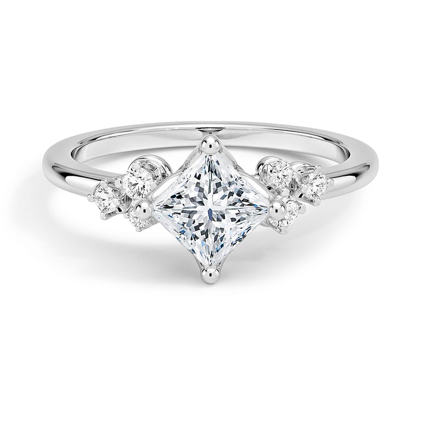 Custom Angled Diamond Cluster Ring