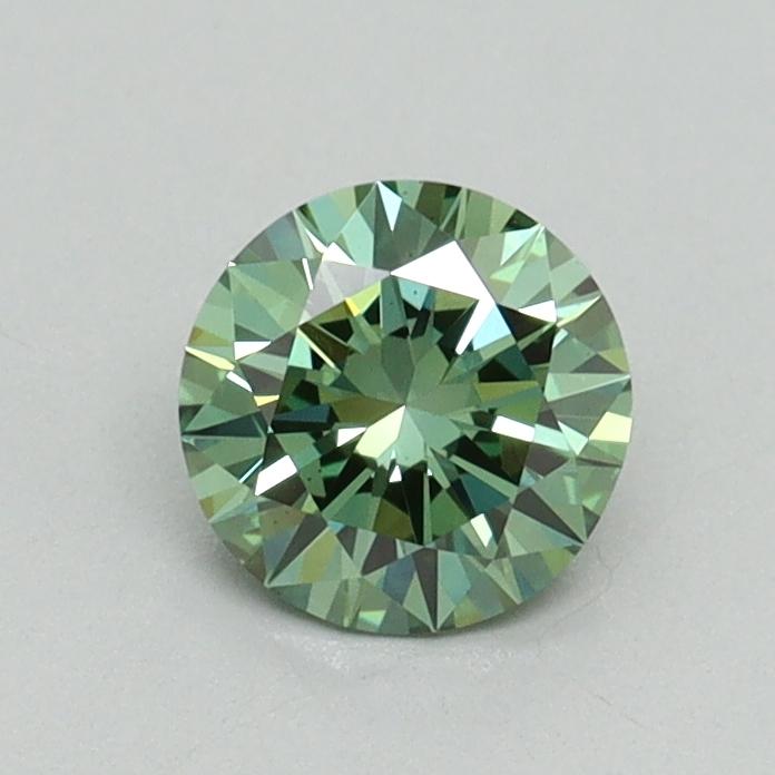 0.61 Ct. Fancy Vivid Green Round Lab Grown Diamond
