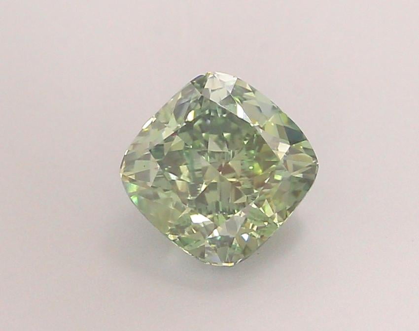 1.75 Ct. Fancy Vivid  Green Cushion Lab Grown Diamond