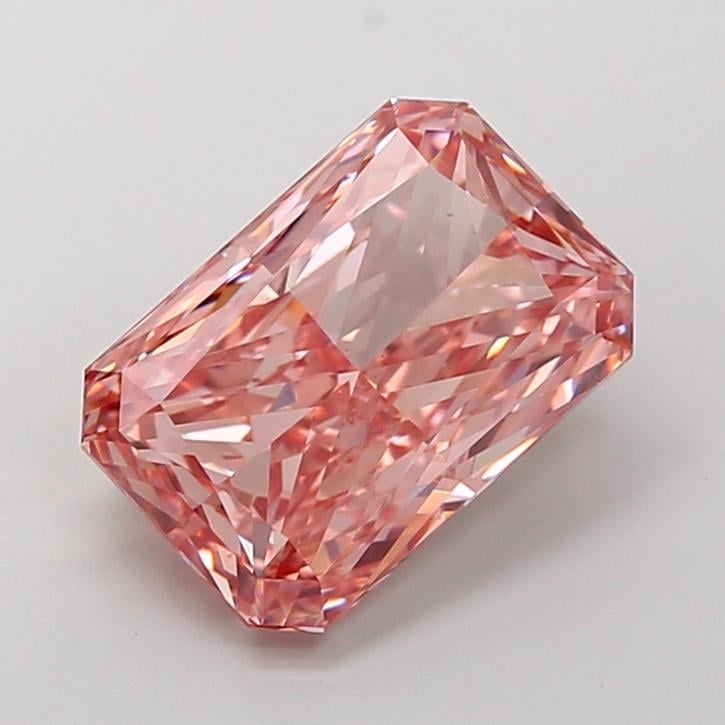4.23 Ct. Fancy Vivid Brownish Pink Radiant Lab Grown Diamond