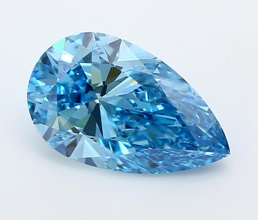 3.07 Ct. Fancy Vivid  Blue Pear Lab Grown Diamond