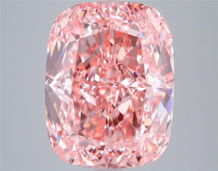 6.02 Ct. Fancy Vivid  Pink Cushion Lab Grown Diamond