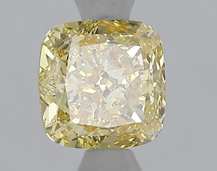1.25 Ct. Fancy Vivid Yellow Cushion Lab Grown Diamond