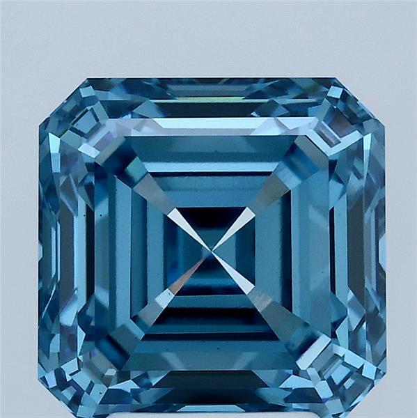 4.02 Ct. Fancy Vivid Blue Asscher Lab Grown Diamond