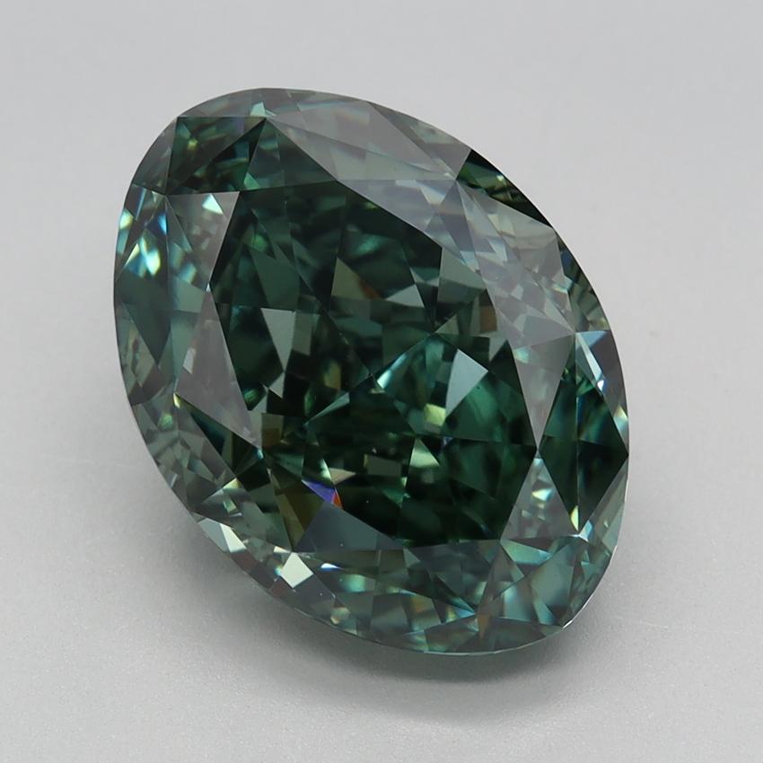 5.44 Ct. Fancy Vivid Green Oval Lab Grown Diamond