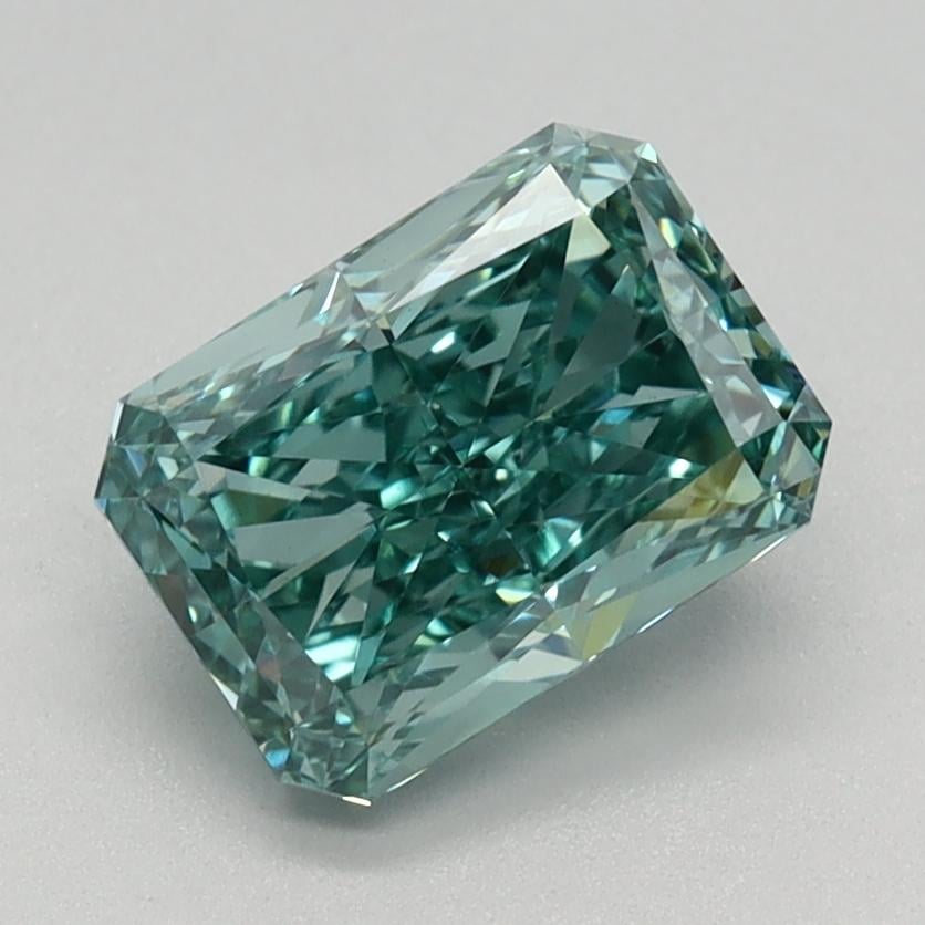 1.35 Ct. Fancy Vivid Bluish Green Radiant Lab Grown Diamond