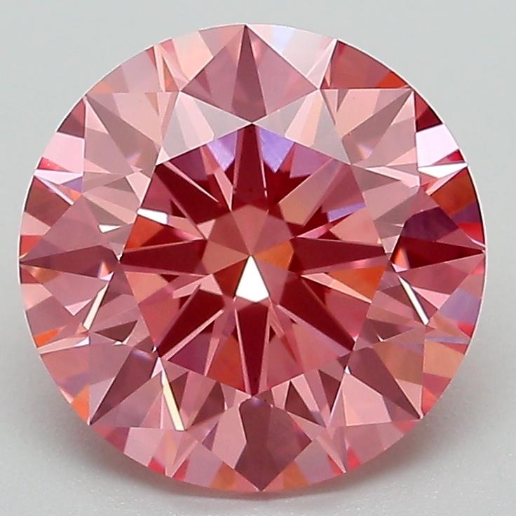 3.09 Ct. Fancy Vivid Pink Round Lab Grown Diamond