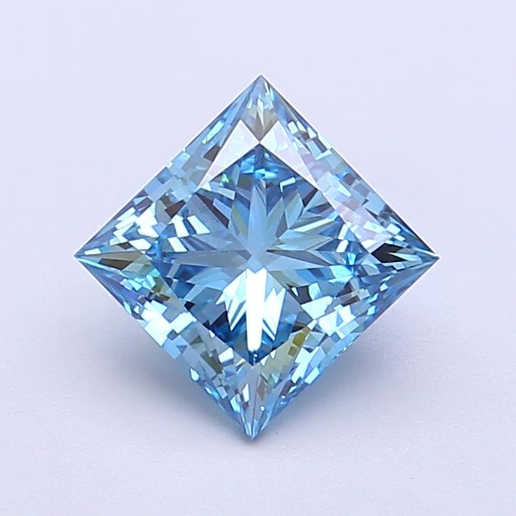 1.55 Ct. Fancy Vivid Blue Princess Lab Grown Diamond