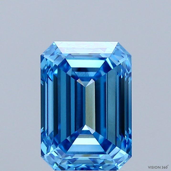 2.01 Ct. Fancy Vivid Blue Emerald Lab Grown Diamond