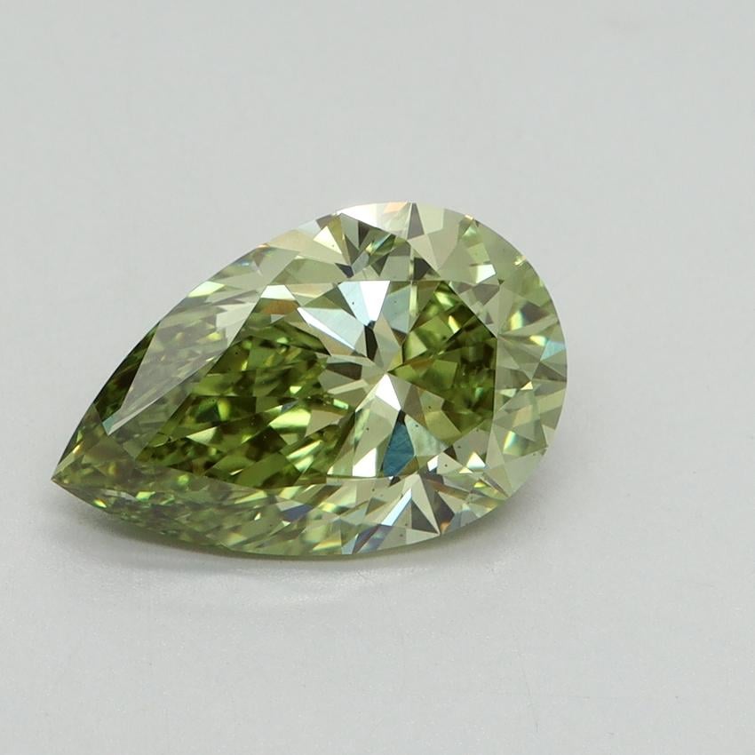 2.13 Ct. Fancy Vivid Green Pear Lab Grown Diamond