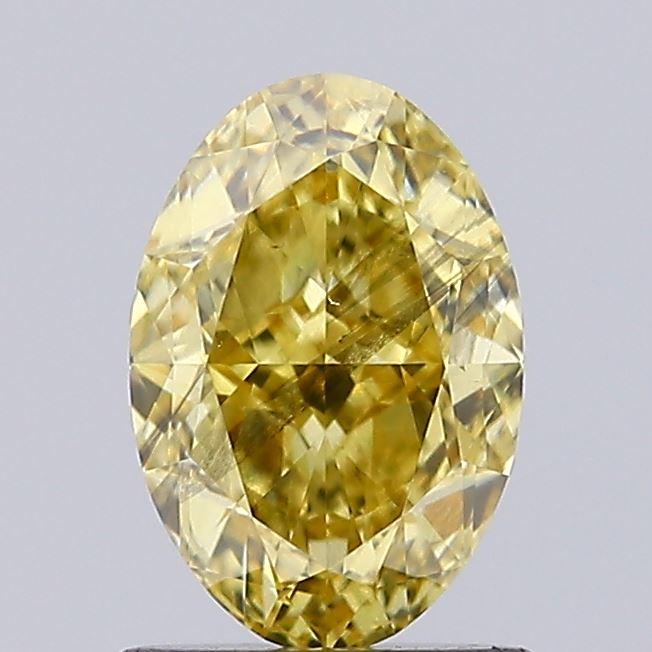 1.13 Ct. Fancy Intense  Yellow Oval Lab Grown Diamond