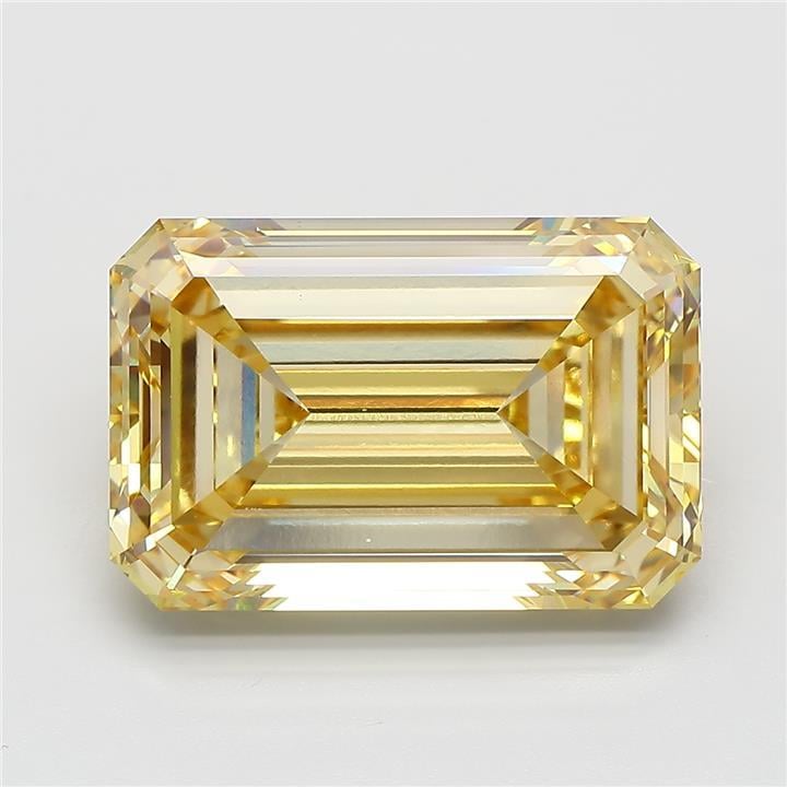 11.57 Ct. Fancy Yellow Emerald Lab Grown Diamond