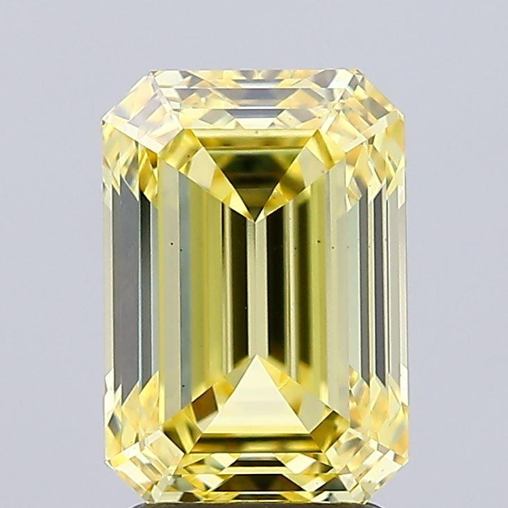 3.06 Ct. Fancy Intense  Yellow Emerald Lab Grown Diamond