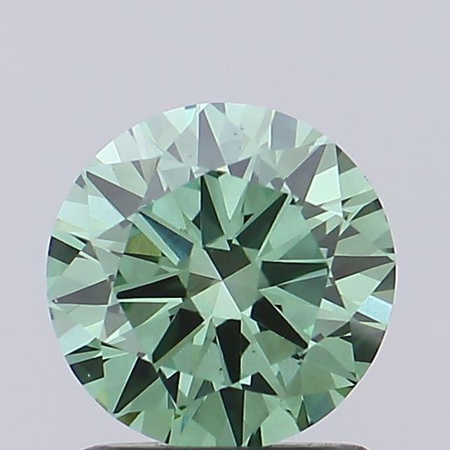 0.76 Ct. Fancy Vivid Green Round Lab Grown Diamond