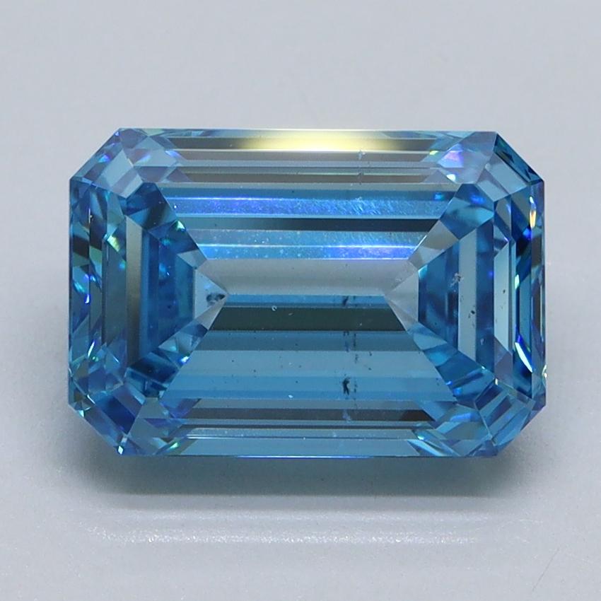 3.01 Ct. Fancy Vivid Malibu Blue Emerald Lab Grown Diamond