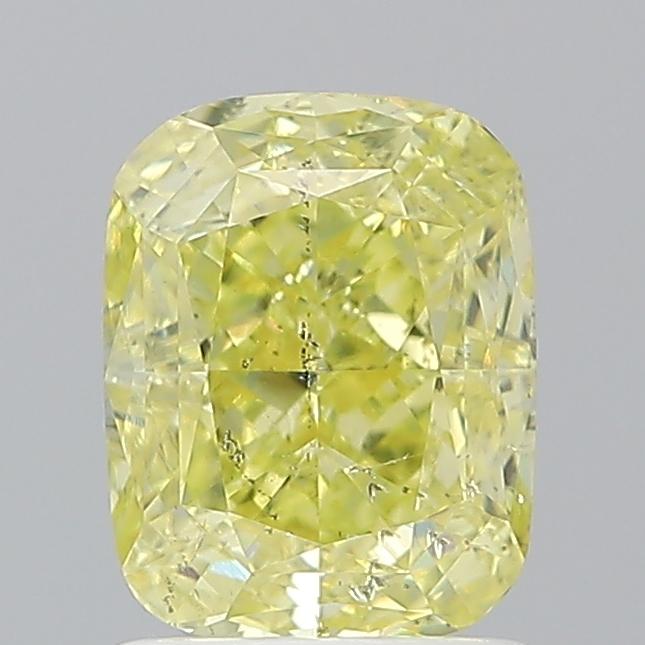 1.52 Ct. Fancy Intense  Yellow Cushion Diamond