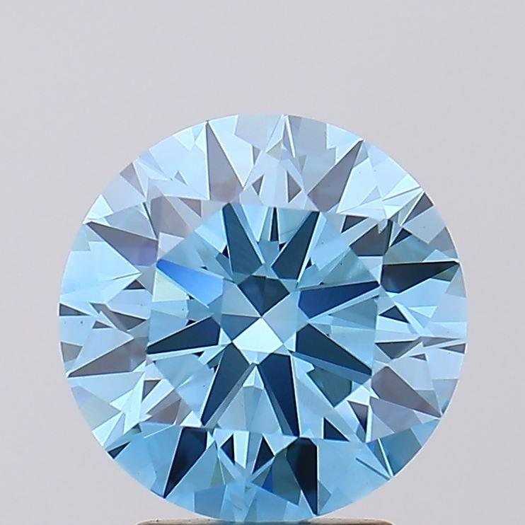 3.00 Ct. Fancy Vivid Blue Round Lab Grown Diamond