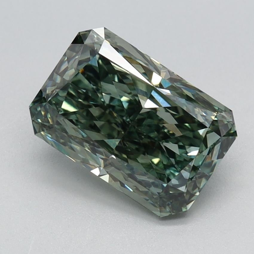 1.72 Ct. Fancy Vivid Green Radiant Lab Grown Diamond
