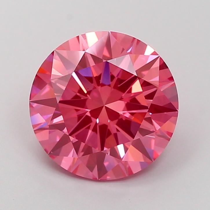 4.04 Ct. Fancy Vivid Pink Round Lab Grown Diamond