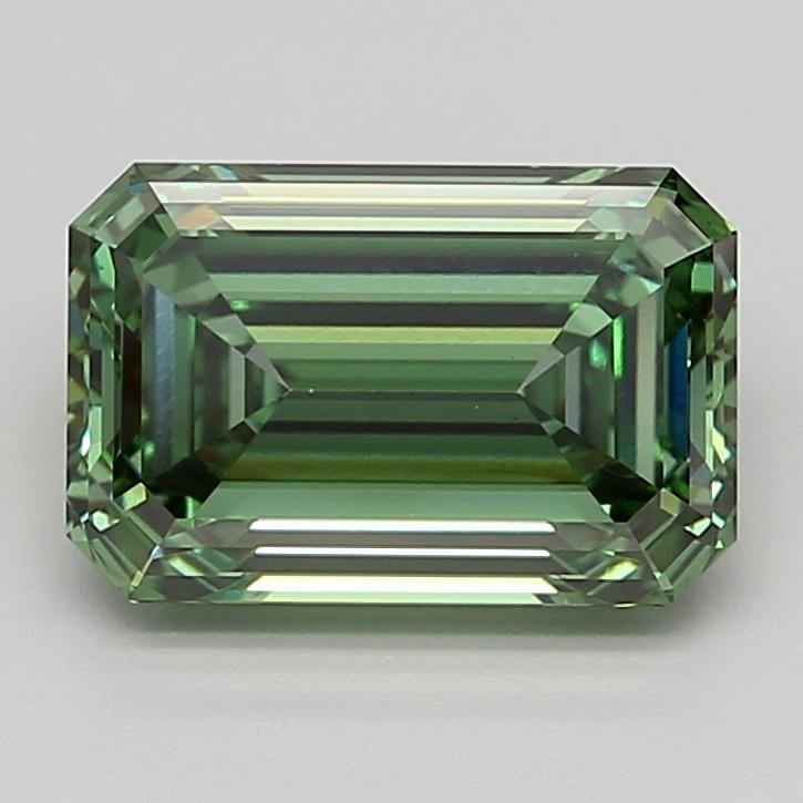 4.09 Ct. Fancy Vivid  Green Emerald Lab Grown Diamond