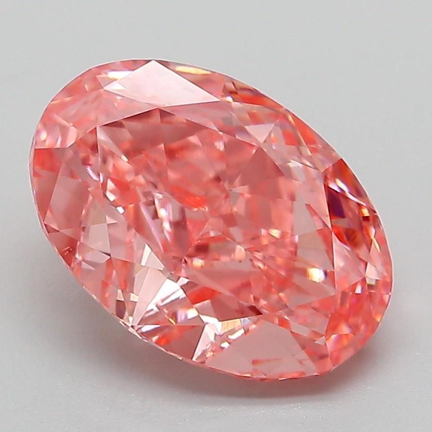 3.03 Ct. Fancy Vivid Pink Oval Lab Grown Diamond