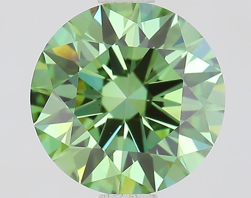 1.46 Ct. Fancy Vivid Green Round Lab Grown Diamond