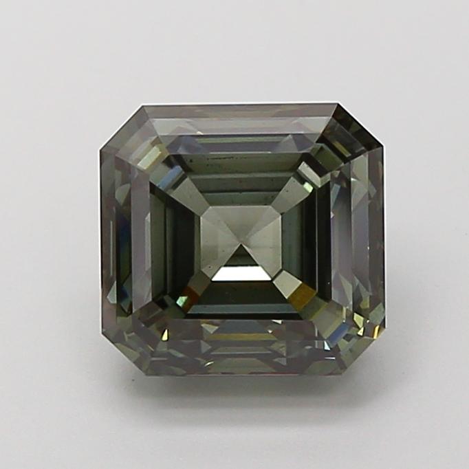 3.53 Ct. Fancy Deep Green Asscher Lab Grown Diamond