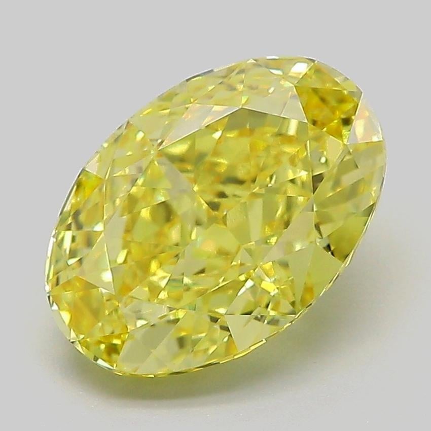 3.06 Ct. Fancy Vivid Yellow Oval Lab Grown Diamond