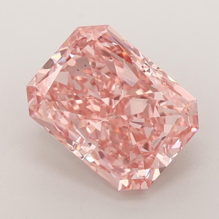 3.07 Ct. Fancy Vivid  Pink Radiant Lab Grown Diamond
