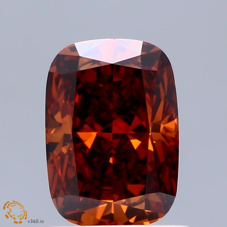 1.01 Ct. Fancy Deep  Orange Cushion Lab Grown Diamond