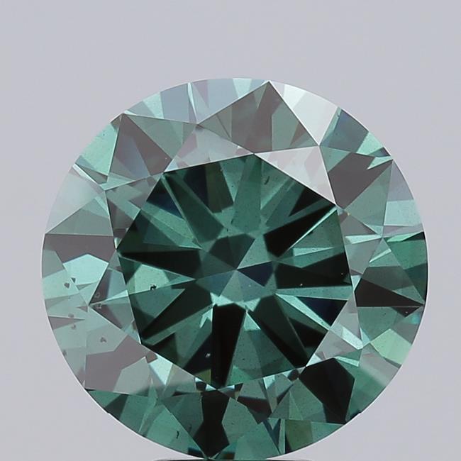 7.83 Ct. Fancy Vivid Green Round Lab Grown Diamond