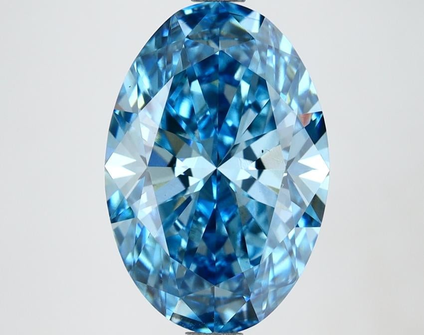 3.47 Ct. Fancy Vivid Blue Oval Lab Grown Diamond