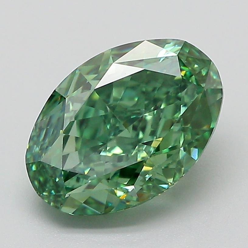 2.58 Ct. Fancy Green Oval Lab Grown Diamond