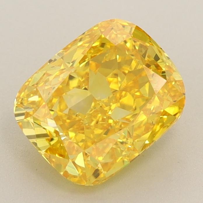 1.53 Ct. Fancy Vivid  Yellow Cushion Lab Grown Diamond