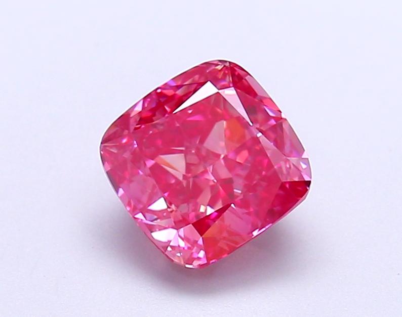 1.59 Ct. Fancy Vivid Pink Cushion Lab Grown Diamond