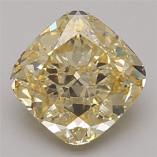 2.42 Ct. Fancy Intense Yellow Cushion Lab Grown Diamond