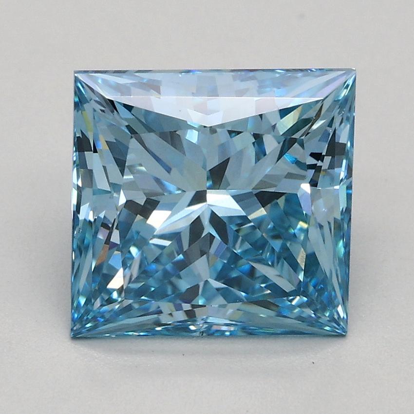 2.21 Ct. Fancy Vivid Blue Princess Lab Grown Diamond
