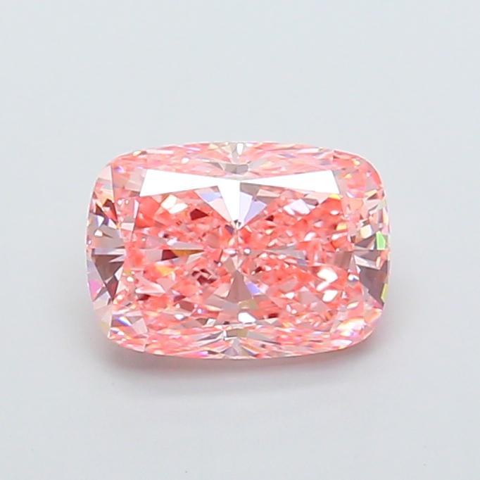 3.04 Ct. Fancy Vivid Pink Cushion Lab Grown Diamond