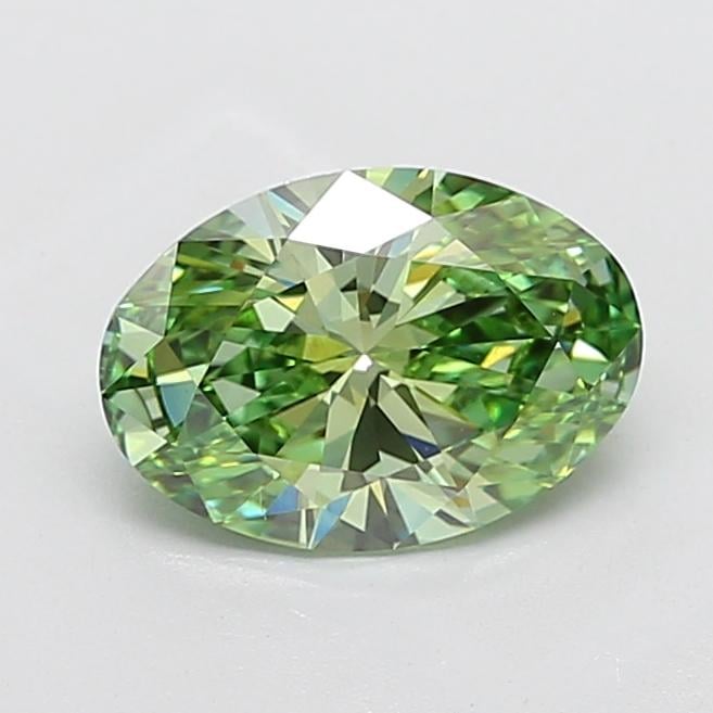 2.45 Ct. Fancy Vivid Green Oval Lab Grown Diamond