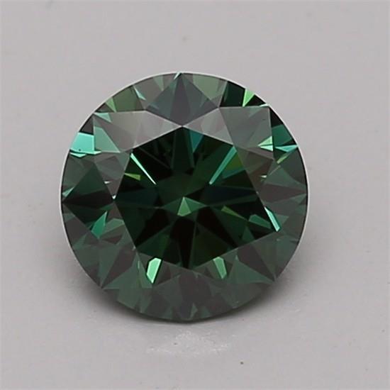 0.78 Ct. Fancy Vivid Green Round Lab Grown Diamond