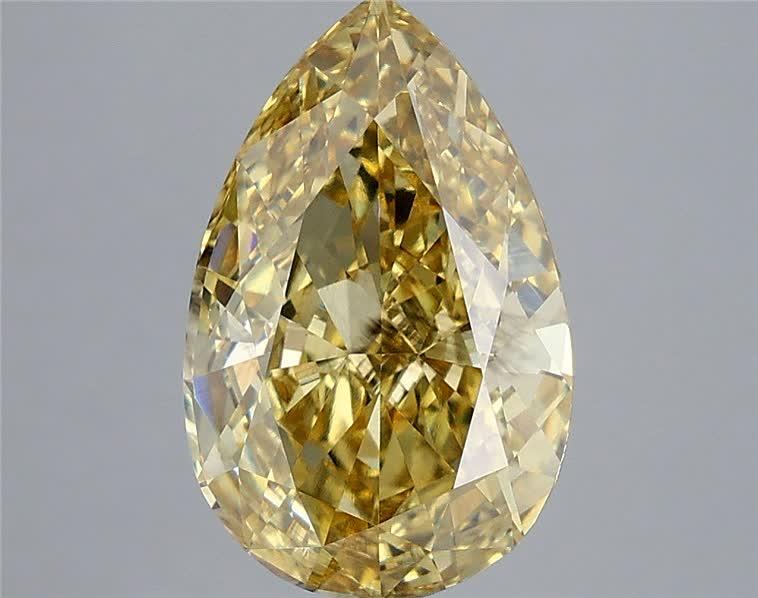 4.59 Ct. Fancy Vivid Yellow Pear Lab Grown Diamond