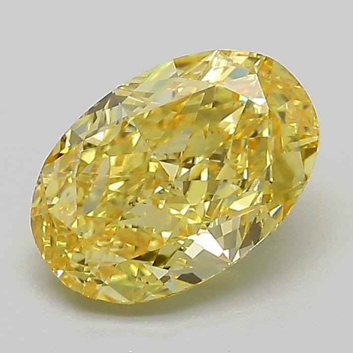 1.56 Ct. Fancy Vivid  Yellow Oval Lab Grown Diamond