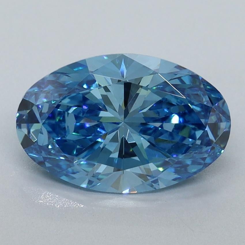 2.05 Ct. Fancy Vivid Blue Oval Lab Grown Diamond