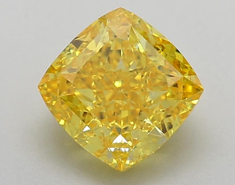 1.50 Ct. Fancy Vivid  Yellow Cushion Lab Grown Diamond
