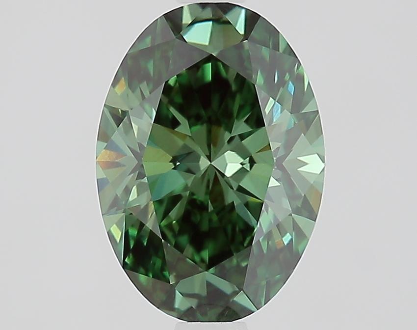 1.54 Ct. Fancy Vivid Green Oval Lab Grown Diamond