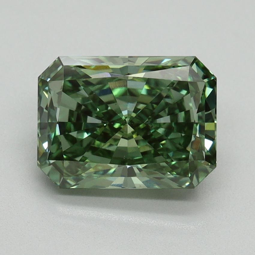 2.57 Ct. Fancy Vivid Green Radiant Lab Grown Diamond