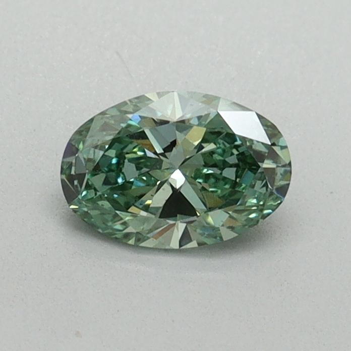 0.40 Ct. Fancy Vivid Green Oval Lab Grown Diamond