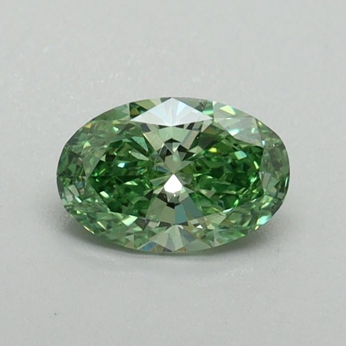 0.41 Ct. Fancy Vivid Green Oval Lab Grown Diamond