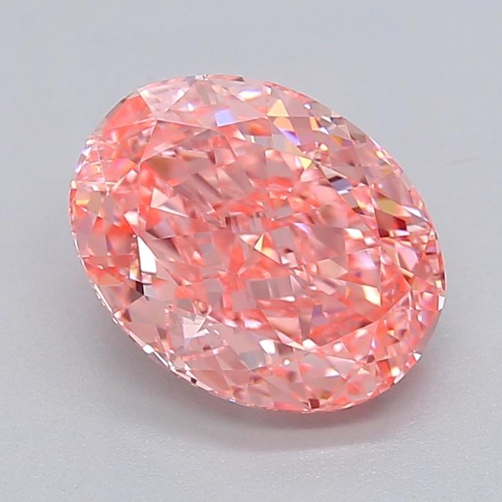 2.19 Ct. Fancy Vivid  Pink Oval Lab Grown Diamond